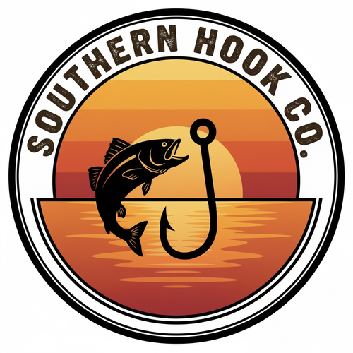 Southern Hook Co. Logo with Fishing Hook